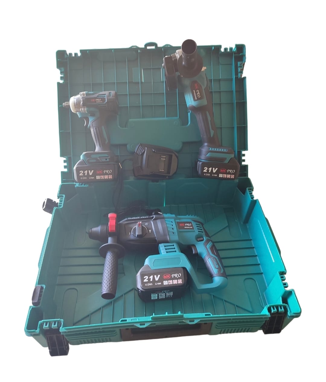 MHPRO 21V 3’lü Akülü Set Spiral Taşlama + Somun Sıkma + Kırıcı Delici 3 Bataryalı Çantalı
